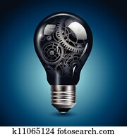 Light bulb with gears Light bulb with gears