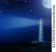 Lighthouse At Night Lighthouse At Night