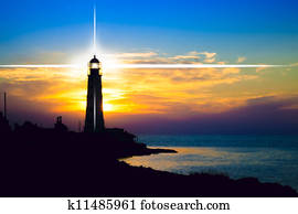 Lighthouse on sunset Lighthouse on sunset