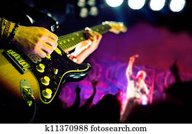 Live music background, Guitar player and public Live music background, Guitar player and public
