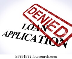 Loan Application Denied Stamp Shows Credit Rejected Loan Application Denied Stamp Shows Credit Rejected