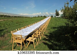 Long tables outside
