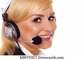 loura, recepcionista, .