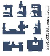 Machine tool icon set Machine tool icon set