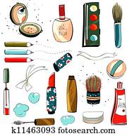 Makeup Set Colorful Drawing Makeup Set Colorful Drawing