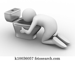 man over toilet bowl on white background. Isolated 3D image man over toilet bowl on white background. Isolated 3D image