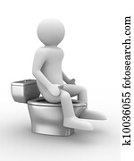 man sits on toilet bowl. Isolated 3D image man sits on toilet bowl. Isolated 3D image