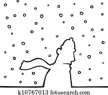 Man walking through snowy weather Man walking through snowy weather