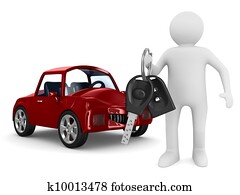 man with automobile keys. Isolated 3D image man with automobile keys. Isolated 3D image