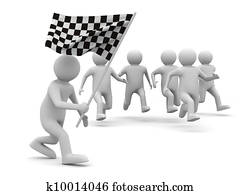 man with flag on white background. Isolated 3D image man with flag on white background. Isolated 3D image