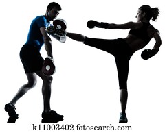 man woman boxing training man woman boxing training