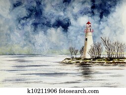 Marblehead Lighthouse, Winter Scene Marblehead Lighthouse, Winter Scene