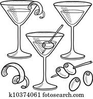 Martini Drink in Glass Clipart | k8729374 | Fotosearch