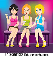 martini, parti, kvinnor