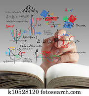 mathe, und, wissenschaft, formel, auf, whiteboard