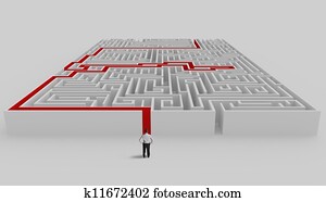 Maze and solution Maze and solution