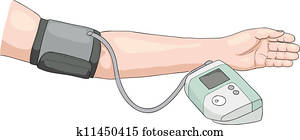 Measurement of blood pressure.