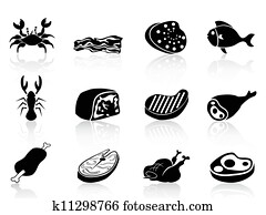 meat icons set meat icons set