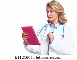 Medical doctor woman with tablet computer. Medical doctor woman with tablet computer.