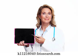 Medical doctor woman with tablet computer. Medical doctor woman with tablet computer.