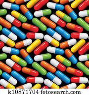 Medical pills seamless pattern. Medical pills seamless pattern.