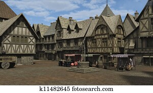 Medieval Town Square Medieval Town Square