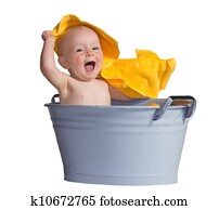 Merry little baby in a bath