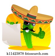 mexican cactus with scroll mexican cactus with scroll