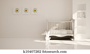Minimal modern interior of nursery Minimal modern interior of nursery