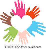 mixed ethnic hands love