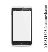 Mobile phone with blank screen isolated Mobile phone with blank screen isolated
