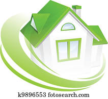 Model of house with circle Model of house with circle