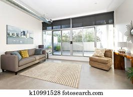 Modern living room and balcony Modern living room and balcony