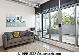 Modern living room and balcony Modern living room and balcony