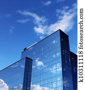 Modern office building blue