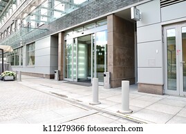Modern office entrance