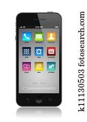 Modern smartphone with application icons Modern smartphone with application icons