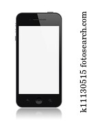 Modern smartphone with blank screen isolated Modern smartphone with blank screen isolated