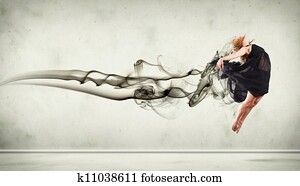 Modern style dancer posing