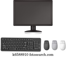 Monitor, keyboard and mouses.