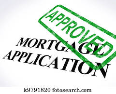 Mortgage Application Approved Stamp Shows Home Loan Agreed Mortgage Application Approved Stamp Shows Home Loan Agreed