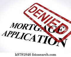Mortgage Application Denied Stamp Shows Home Finance Refused Mortgage Application Denied Stamp Shows Home Finance Refused