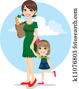 Mother and Daughter Shopping