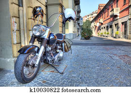Motorcycle on the street. Alba, Italy. Motorcycle on the street. Alba, Italy.