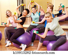 mulheres, em, aeróbica, class.