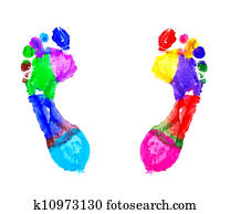 Multi Colored footprints