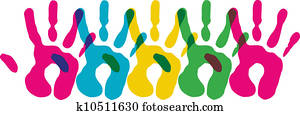 Multicolor diversity hands symbol