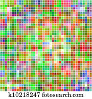 Multicolored mosaic square tiles background.
