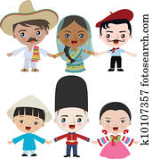 multicultural children illustration