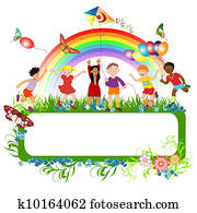 Multiracial kids playing